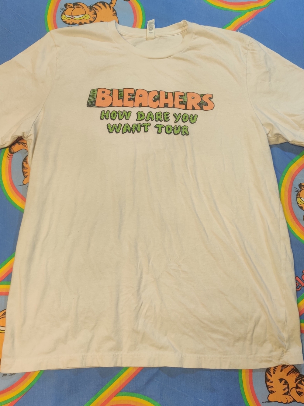 Bleachers How Dare You Want Tour Shirt Mens XL Off White Cream Concert Band Tee